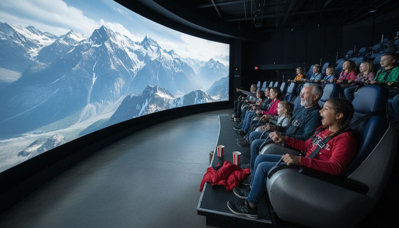 Audience experiencing flying theater ride