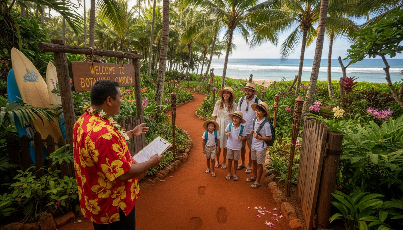 Guide welcoming visitors for Hawaii VIP experience