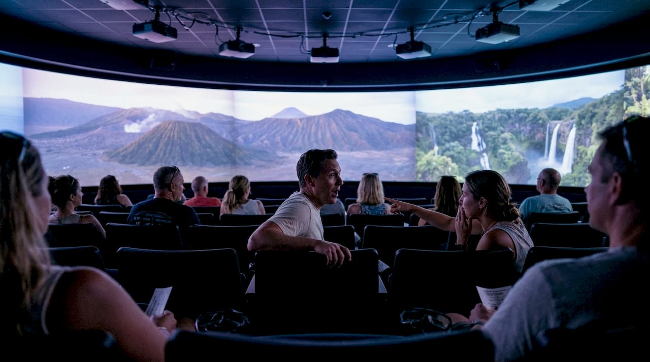 Tourists immersed in Hawaii visual effects theater