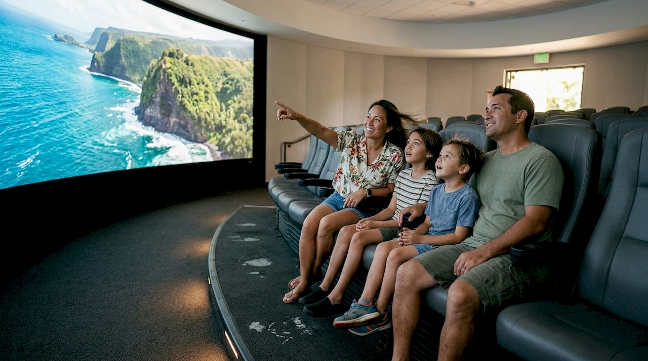 Family enjoying Hawaiian motion ride experience