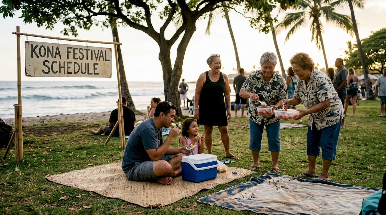 Kailua-Kona locals at festival park event