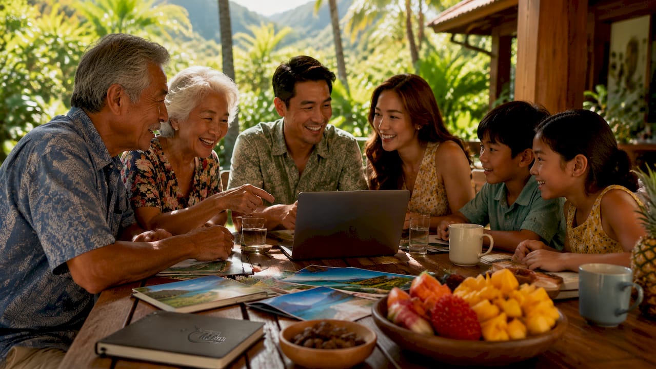 Family planning Hawaii vacation at home