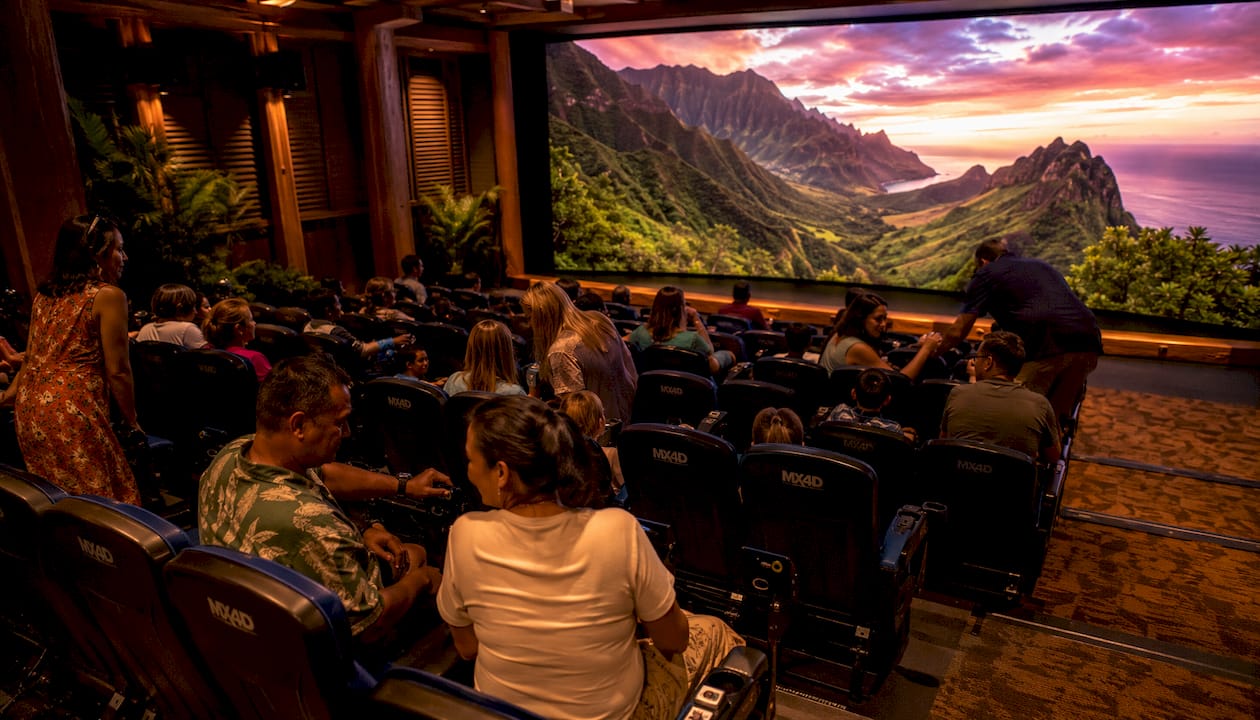 Wide interior view of immersive 8K theater
