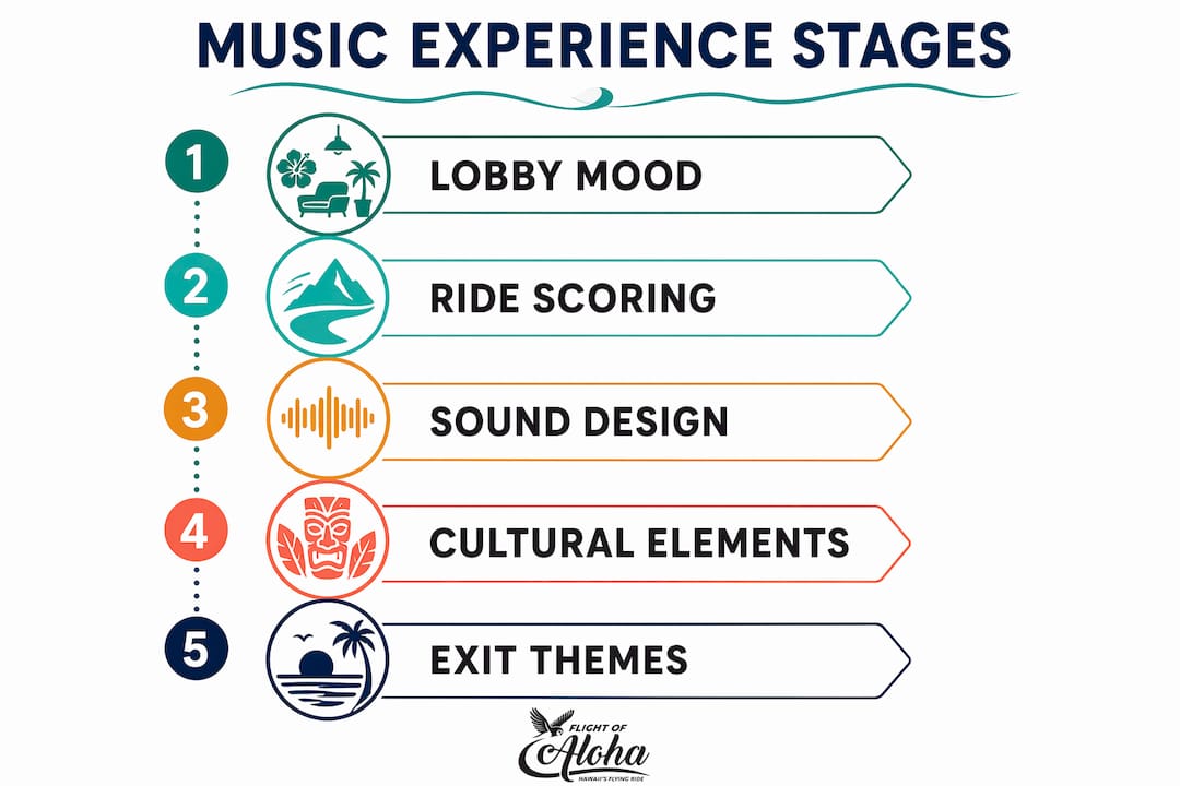 Infographic outlining music experience stages