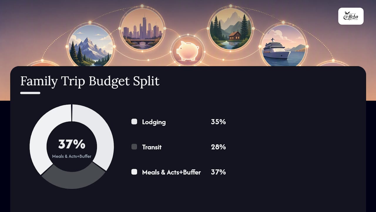 Family vacation budget breakdown diagram