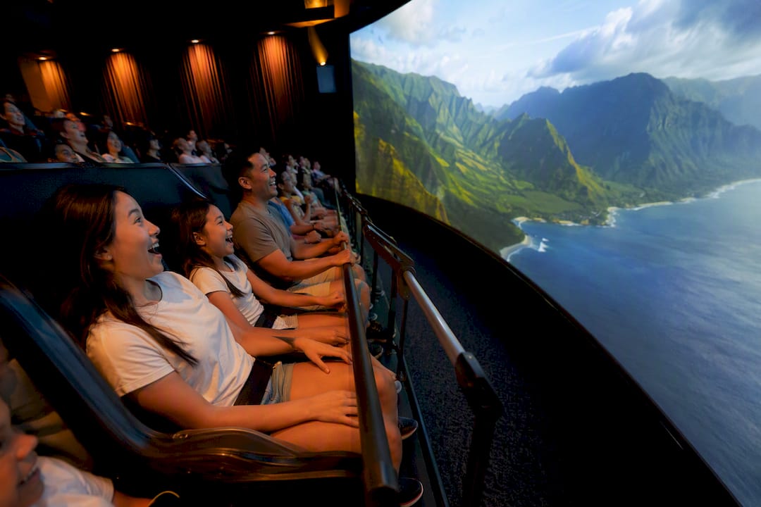 Group experiencing Flight of Aloha immersive theater together