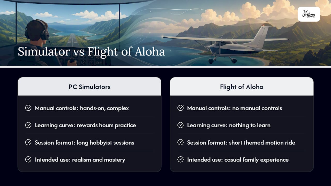 Flight simulator and flying theater comparison