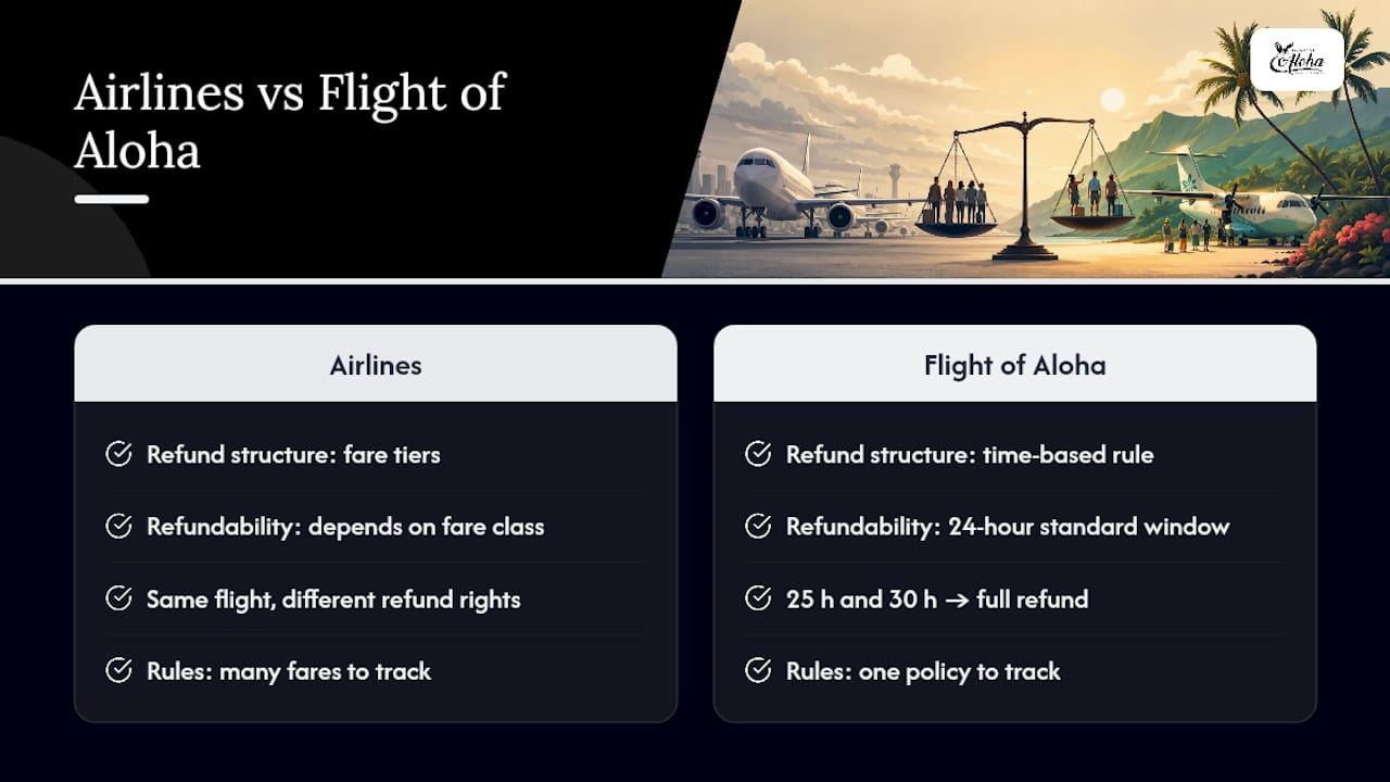 Airline fare tiers versus attraction refund timing