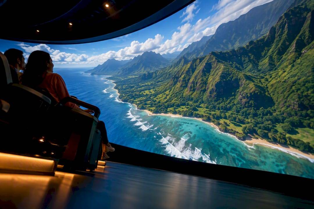 Immersive theater projecting Hawaiian landscape