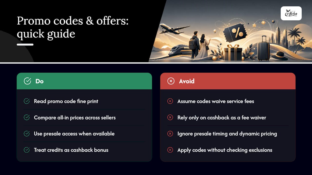Do Promo Codes or Credit Card Offers Actually Waive Service Fees? — overview diagram