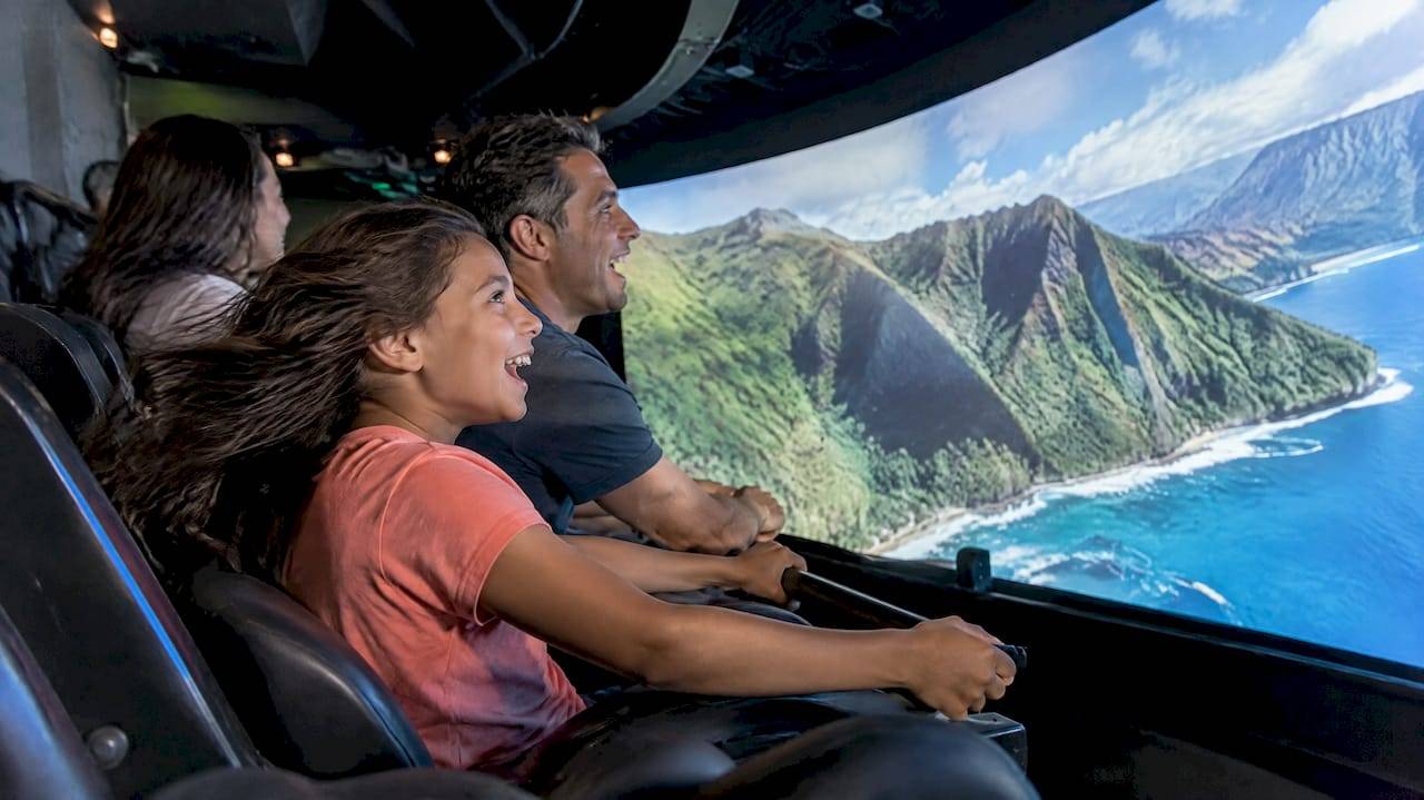 Family experiencing Flight of Aloha ride