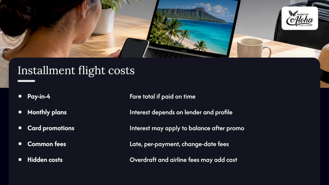 What installment flights really cost — overview diagram